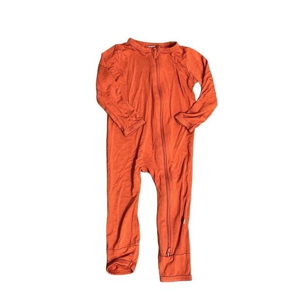 Kyte Baby Bamboo Rust Orange Longall LS Romper Fall Spice 12-18 months Autumn - Picture 1 of 8